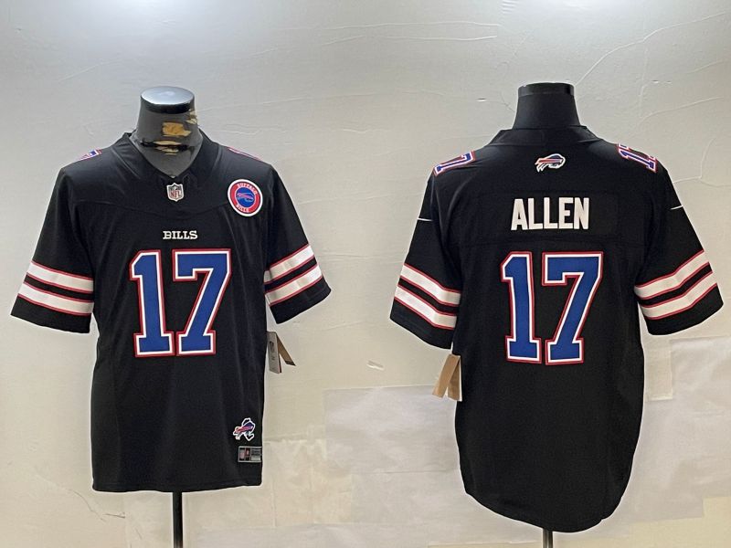 Men Buffalo Bills #17 Allen Black Throwback Three generation 2024 Nike Limited NFL Jersey style 3->los angeles chargers->NFL Jersey